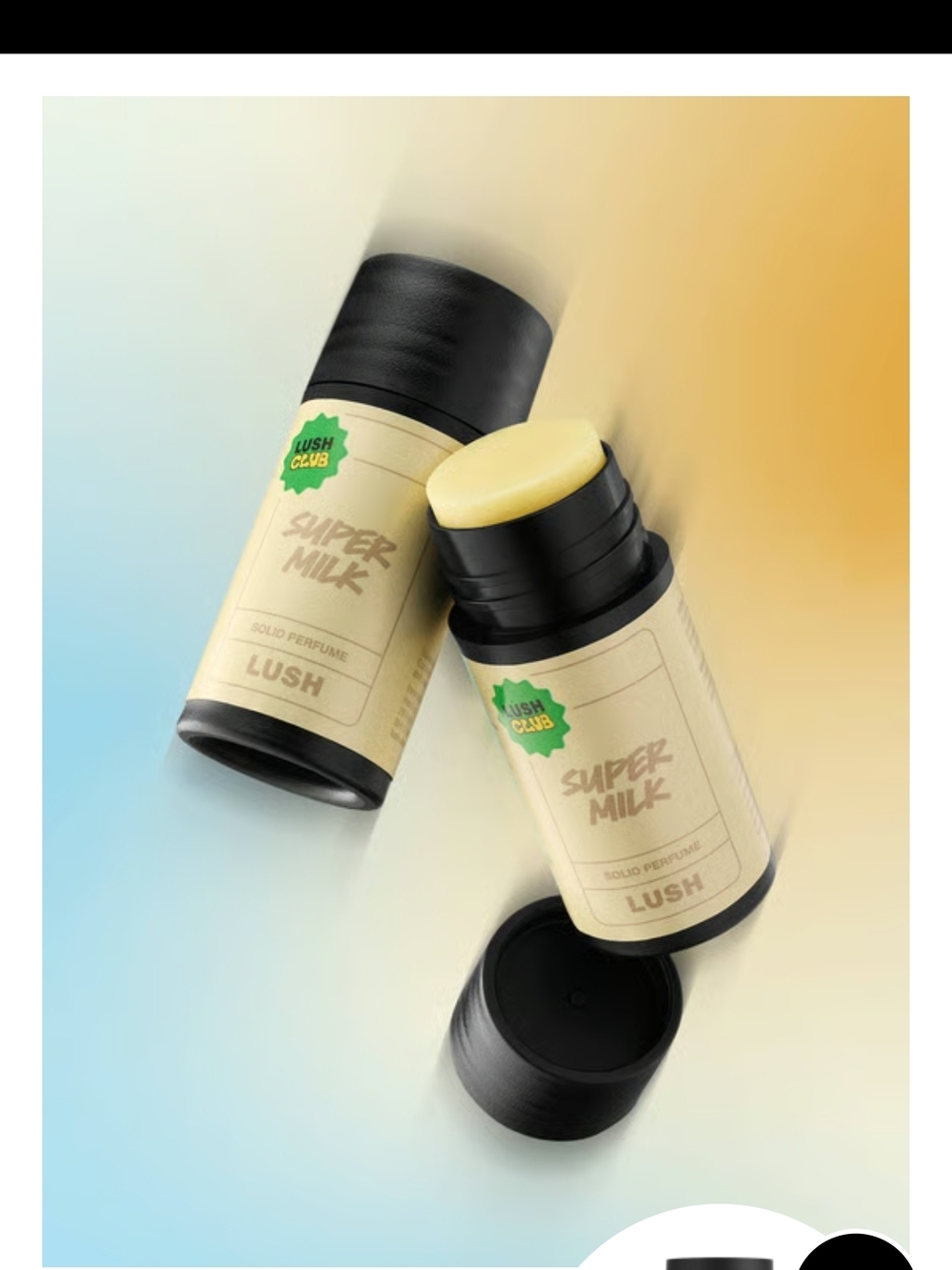 1 Never Used Lush Super Milk Solid Perfume Stick — Cream & Black